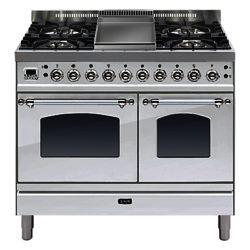 ILVE PDN100FMP Milano Freestanding Dual Fuel Range Cooker Stainless Steel
